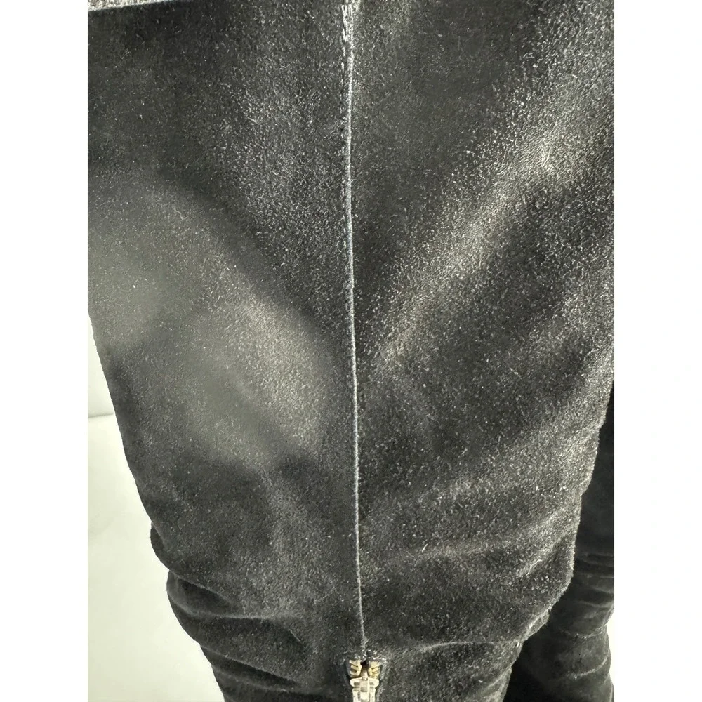 Kork-ease black Suede‎ Square Toe Slouchy Knee High Boots Size 9M